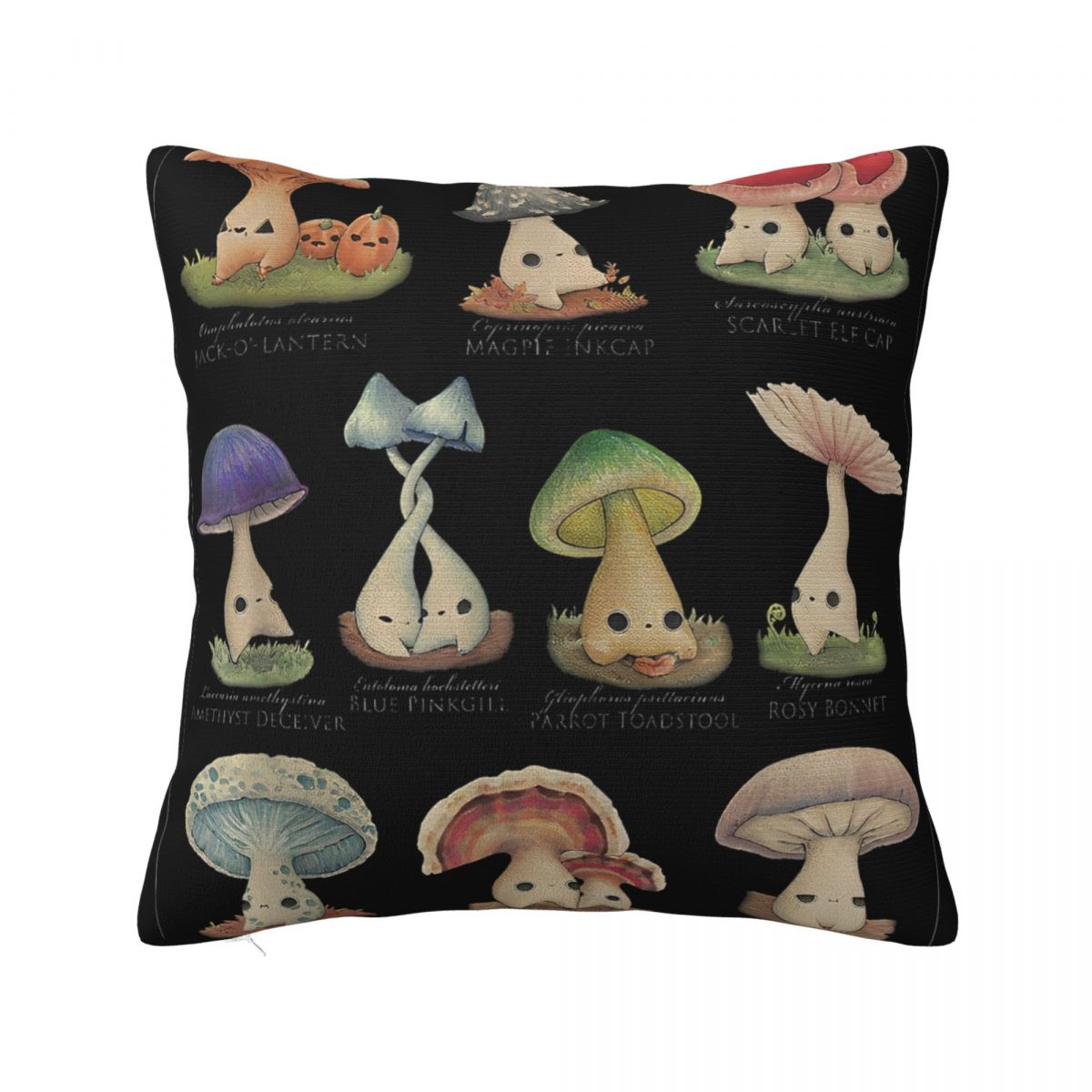 

Goblincore Frog Mushroom Snail Moth Insect Pillowcase Cushion Cover Decor Vintage Biology Nature Lover Pillow Case Cover Home 30x30cm 12x12in