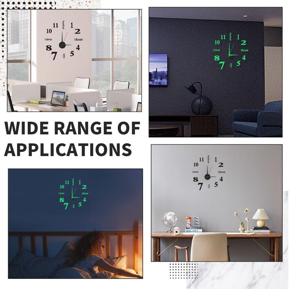 New Frameless Wall Clock Wall Mechanism Wall Decoration Digital Wall Clock DIY Home Silent Clock Living Room Office