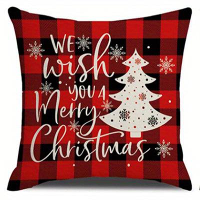 Home Decor Merry Christmas Themed Pillow Covers Pattern Cushion Cover Suitable For Sofa Bedroom Car Pillow Cover