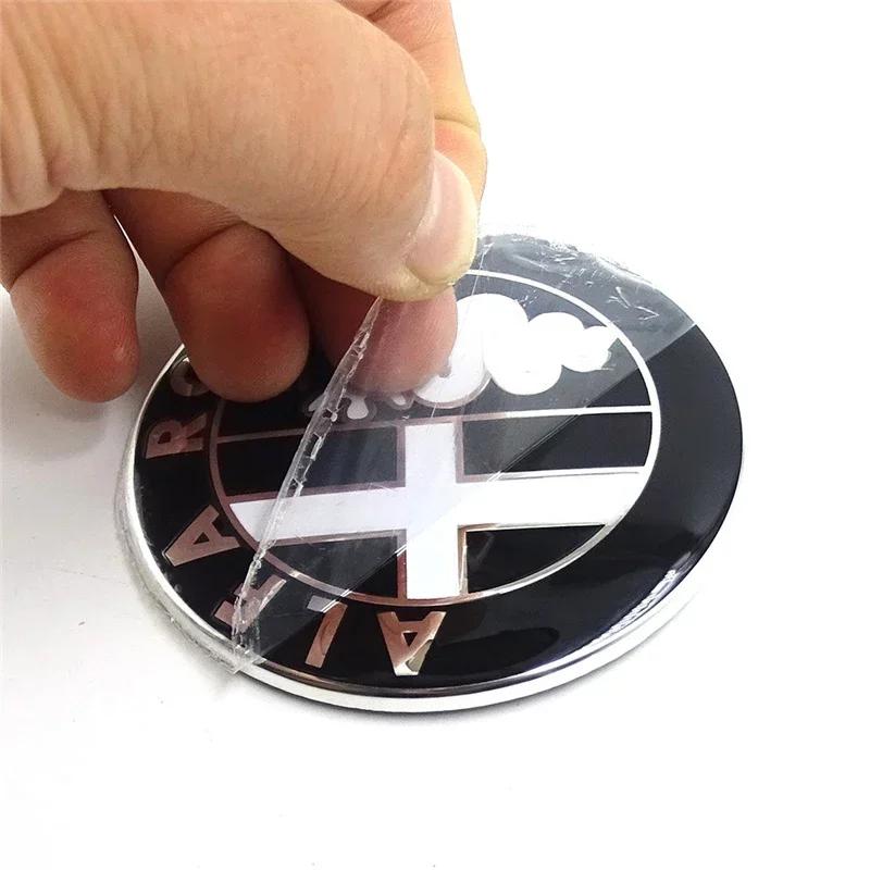 74MM Rear Trunk Emblem for Alfa Romeo Logo Giulietta Stelvio 156 Mito Giulia 159 147 Car Front Badge Cover Sticker Accessories