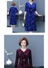 Abito da Donna 2026 Primavera con Rilievo e Scollo a V per Donne di Mezza Età e Anziane - Elegante, alla Moda, Manica Lunga, Gonna ad Ampio Orlo