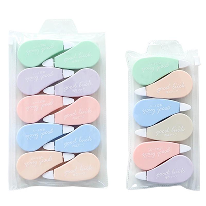 Morandi Color Mini Correction Tape Set – 10 Cute, Transparent Large Capacity White-Out Tapes