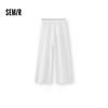 Semir Women's Summer Lace Color-Block Wide-Leg Cool-Feel Pants
