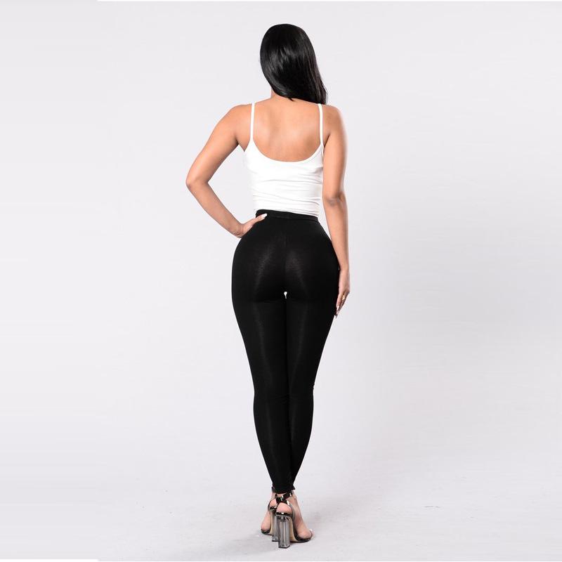 Sexy European & American Eyelet Strap Leggings: Slimming, Exposed Legs, Hip Lift, Large Sizes Available, Women's Fitness Tights