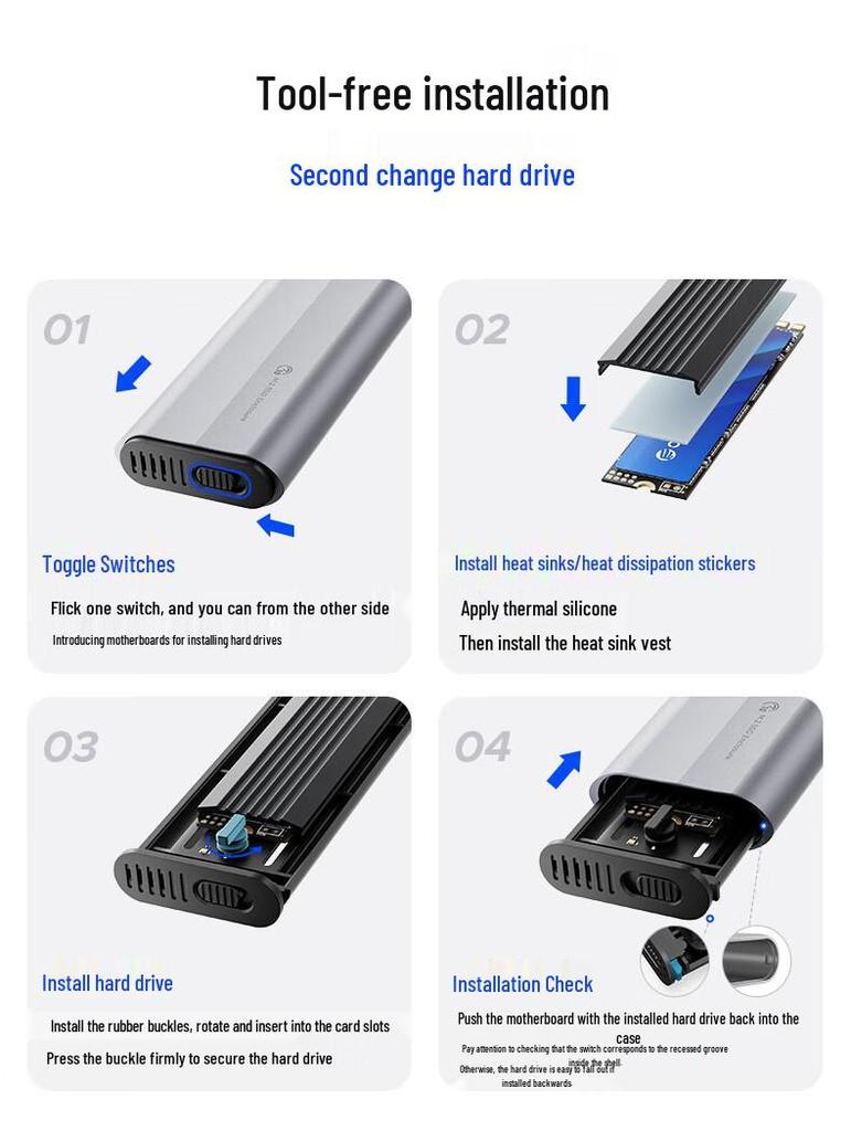 Orico NVMe M.2 SSD Box, Type-C 3.2 External Drive Enclosure.