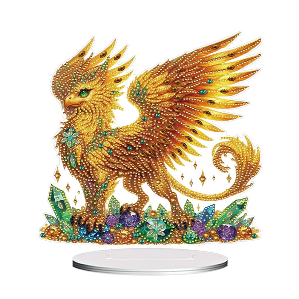 Acrylic Special Shape Peacock Diamond Painting Tabletop Ornaments Kit Diamond Painting Desktop Decorations for Home Office Decor