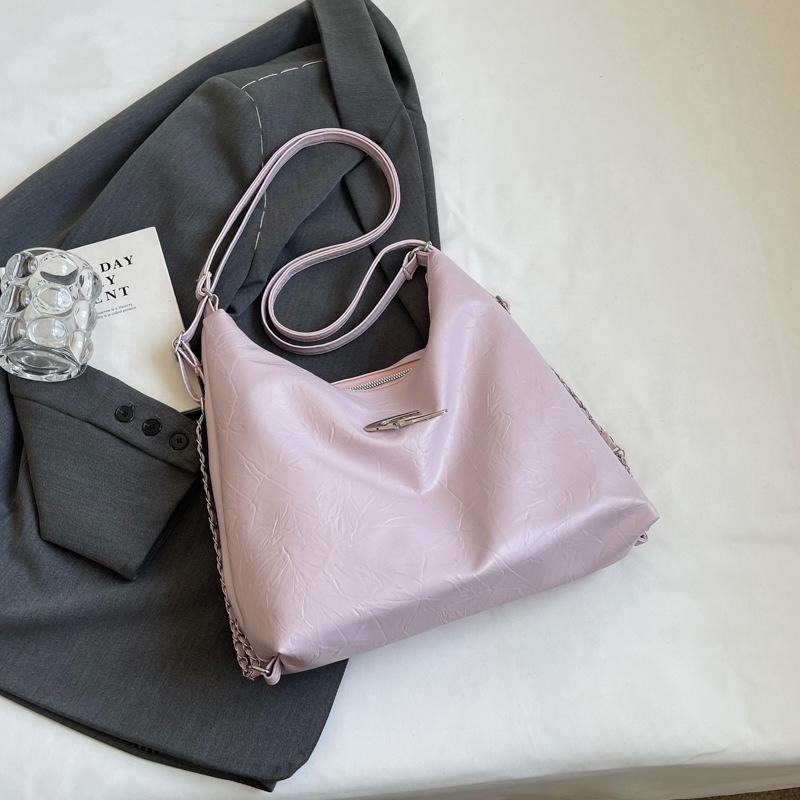 

2024 new summer fashion large capacity simple tote bag women commuter backpack fashion shoulder messenger bag women рожевий