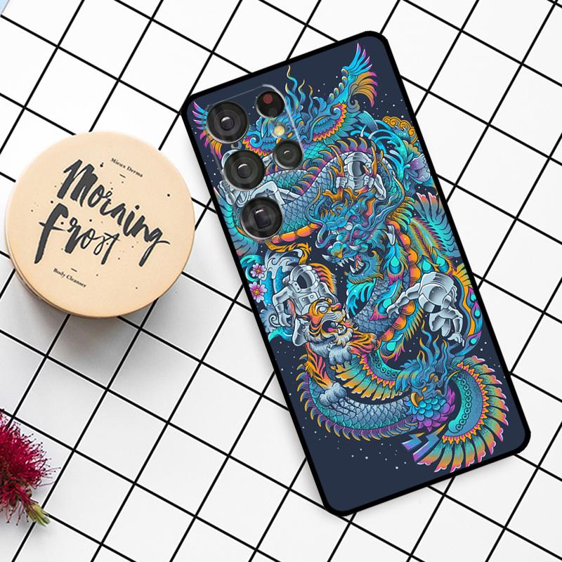 Fashion Chinese Dragon Case For Samsung Galaxy S24 FE S21 S22 S23 S25 Ultra S9 S10 Plus S20 FE S25 FE Phone Cover
