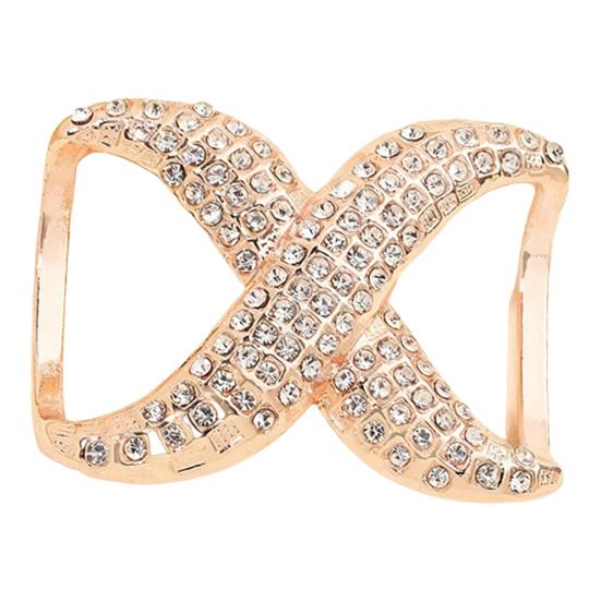Scarf Rings for Women X Shaped Scarf Buckle Rhinestone Shawl Slide Pin Clip