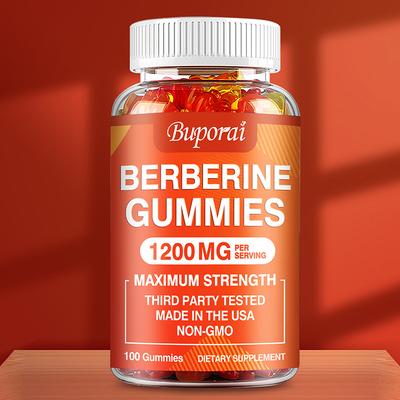 Highly Absorbable Berberine Gummies, 1200 Mg Per Serving, Support Cardiovascular Health and the Immune System.
