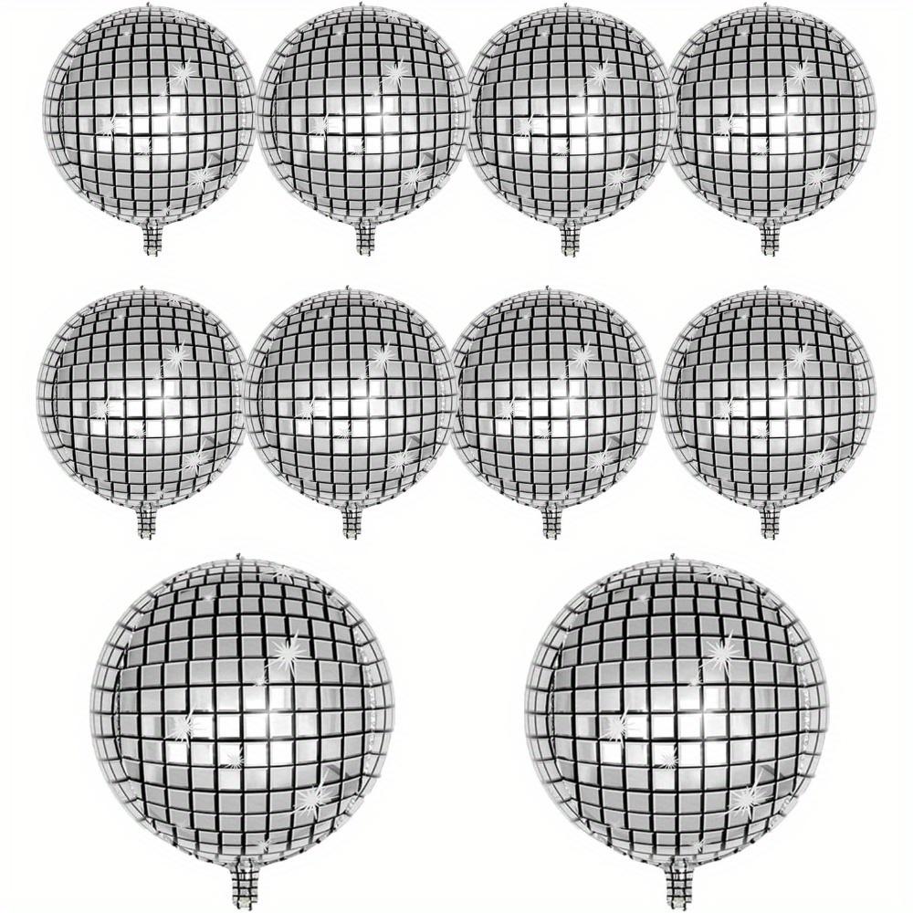 10pcs Silver Disco Balloon 4D Round Balloon Disco Balloon Decorations Bachelorette Party Birthday Party Supplies Party Background Decoration Balloons