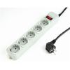 Gembird SPG3-B-6C PURE POWER - Surge Protector | Output Connector Qty 5 | 1.8 M | Gray