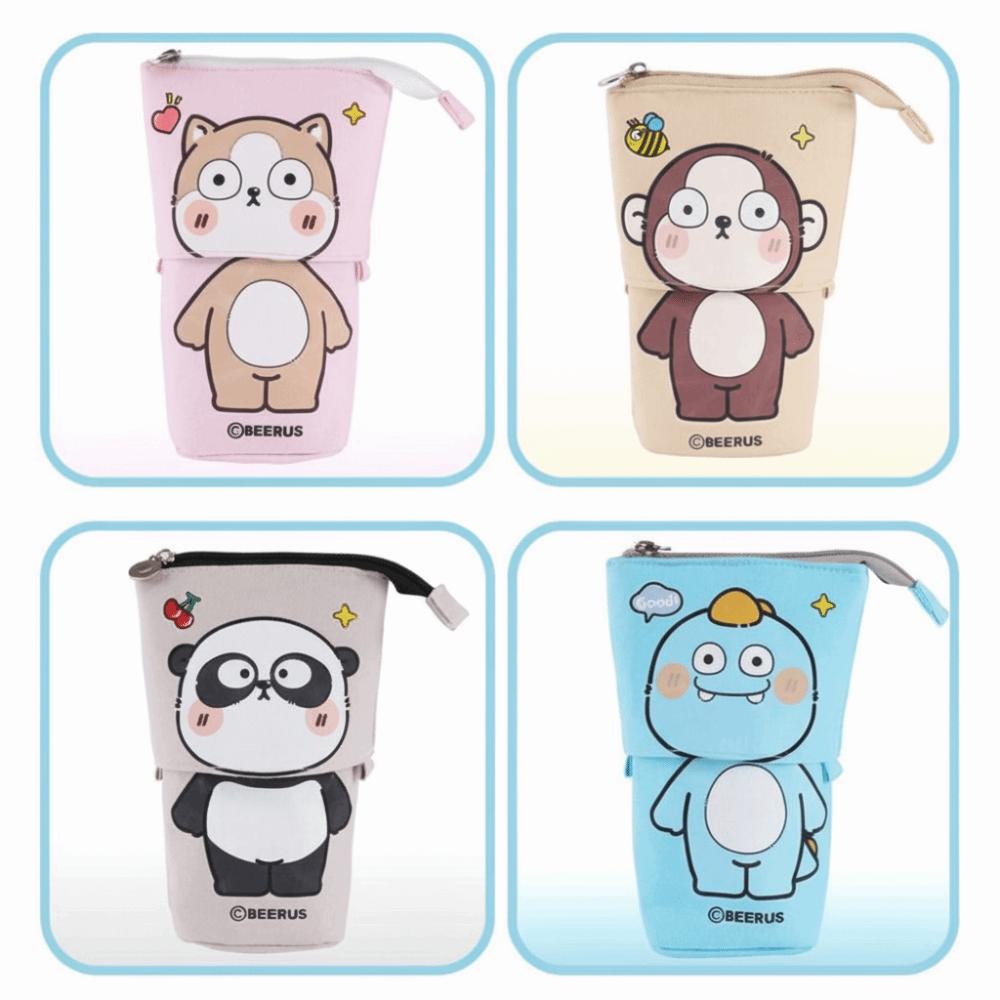 Pop Up Design Zipper Storage Box Large Capacity Pen Holder Girls Boys Pen Box Stationery Gift