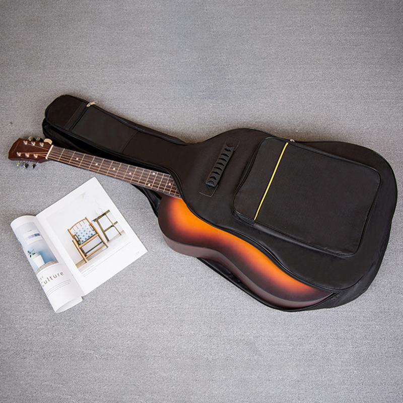 41 Inch Acoustic Guitar Bag Waterproof Rip-Stop Oxford Nylon Double Straps Padded Black Guitar Case Gig Backpack Musical Instrum