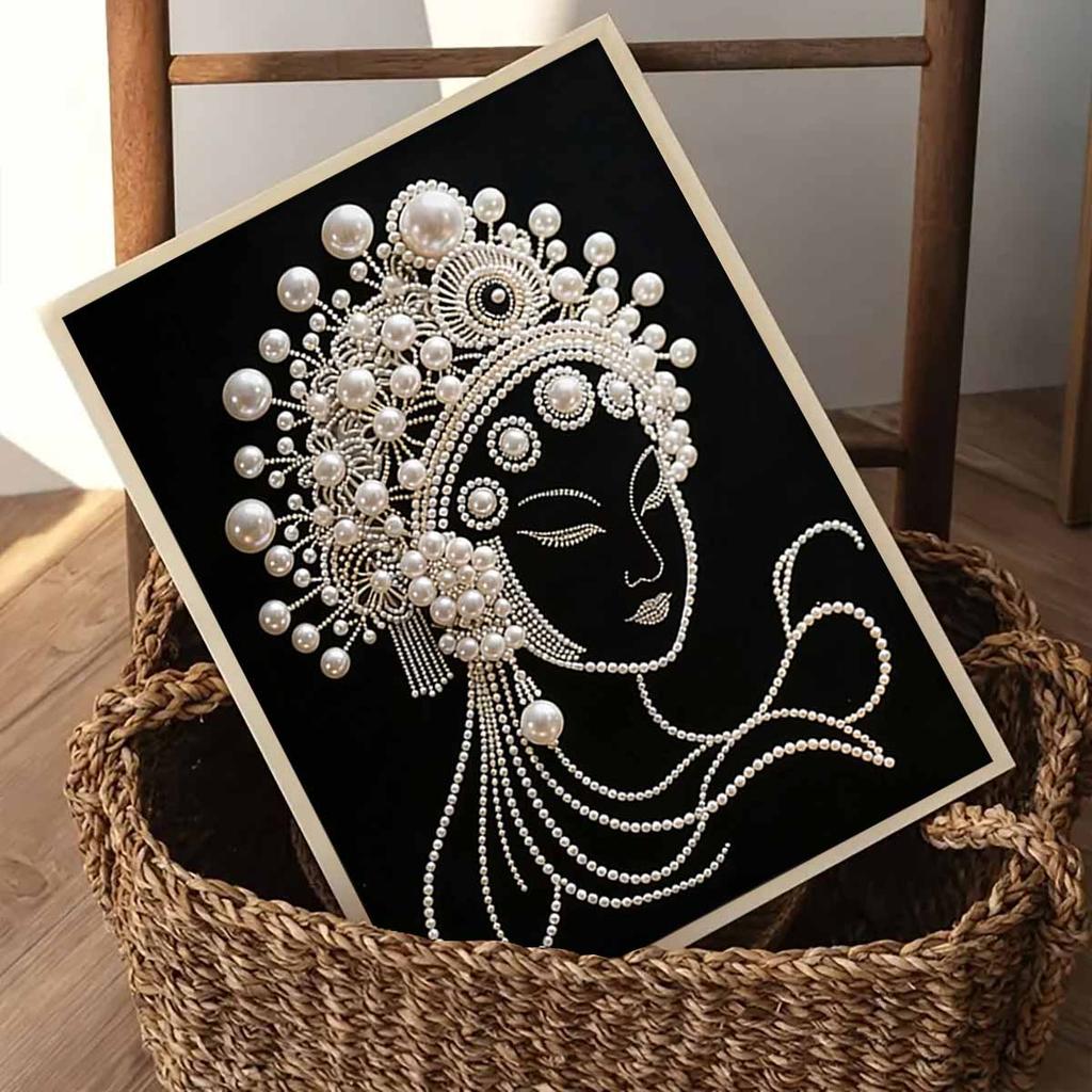 Kit Pittura Diamante Opera Perla Fai da Te 15.7x19.6 pollici Kit Pittura Diamante Gem Art Senza Telaio per Adulti Idea Regalo Decorazione Murale Casa