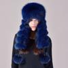 Fox Fur Hat, Korean Version of Women's Fur Hats, Rex Rabbit Hair Hat Top Real Hair Winter Warm Ear Hat