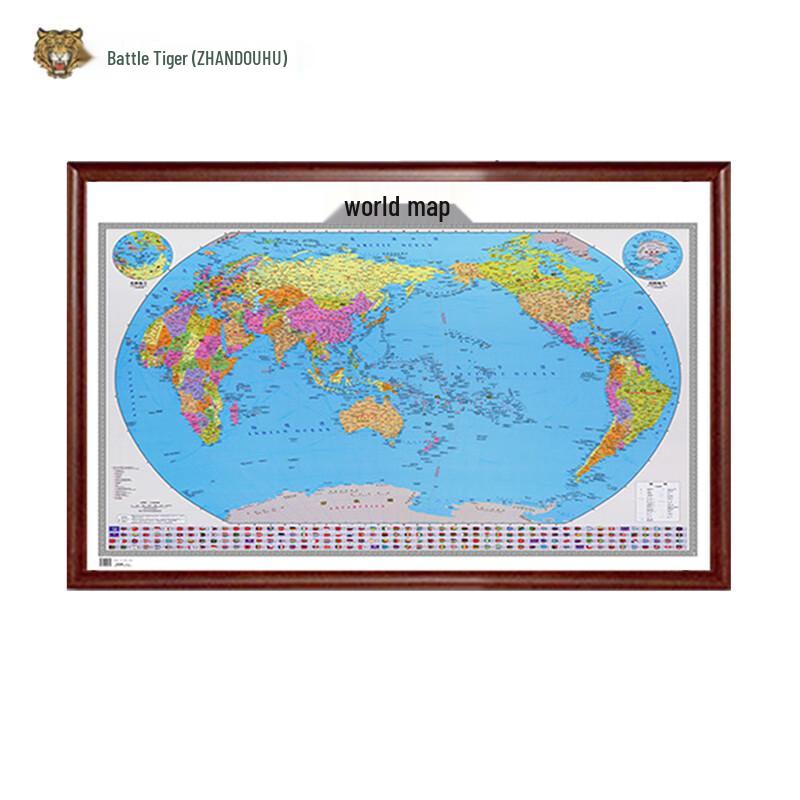 ZHANDOUHU Framed World Map Wall Art