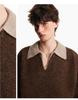 Men's High-End Old Money Style V-Neck Polo Knit Sweater for Autumn/Winter