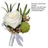 Artificial Wedding Corsage And Boutonniere Set Silk Flower Wrist Corsage And Lapel Pin for Bridal Party Business Opening Ceremony Guest Flower