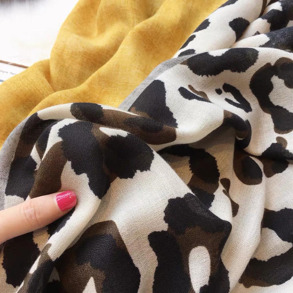 Luxury Brand Yellow Leopard Dot Fringe Viscose Shawl Scarf Lady High Quality Head Wrap Pashmina Stole Muslim Hijab 180*90Cm