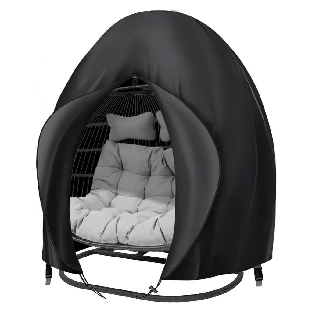 Waterproof Outdoor Egg Chair Cover, 210D Black Oxford Cloth, Dustproof and Weatherproof.