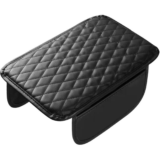 Car Armrest Box Cover Diamond Quilted Grade Leather Console Organizer Car With Side Storage Pocket Universal Vehicle Middle Console Cover, Most