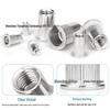 165-Piece Stainless Steel Rivet Nut Kit (M3-M10, Flat Head, Knurled)