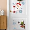 1 Pcs Santa Claus Reindeer Door Stickers Living Room Bedroom Festive Atmosphere Background Decoration Wall Stickers