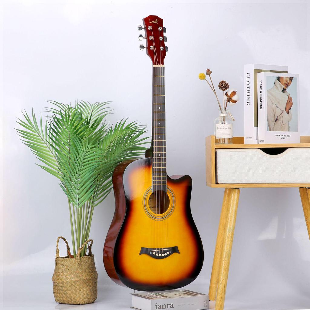 38-Inch Wooden Guitar for Beginners: Folk Practice Instrument for Adults and Students
