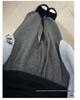 Women's High-Waisted Grey Knit Wide-Leg Pants - Spring/Autumn 2025 Collection