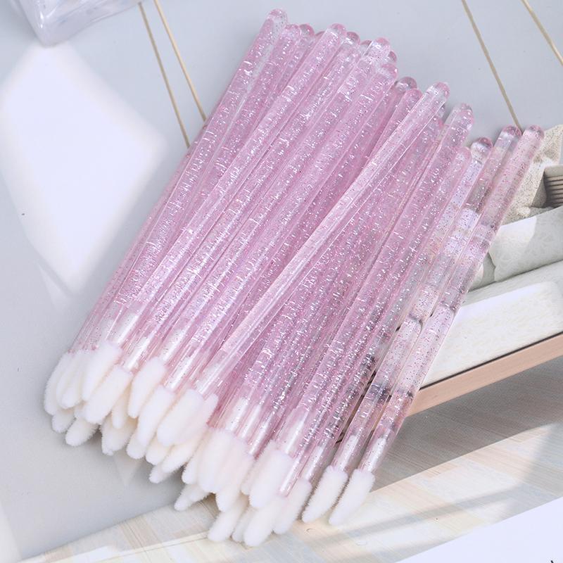 

50Pcs Disposable Eyelash Brush Extension Applicator Cleaner Makeup Tools розовый