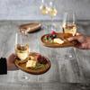 Wood Dinner Plates Creative Food Plate Platos Compartments Wine Cup Holder Sharing Plate Dishes Party Tableware Home Dishware