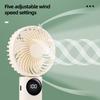 Portable Handheld Mini Fan 1200mAh Rechargeable 5 Speeds Personal Travel Fans with Digital Display 90 Degree Foldable Desk Fan for Outdoor
