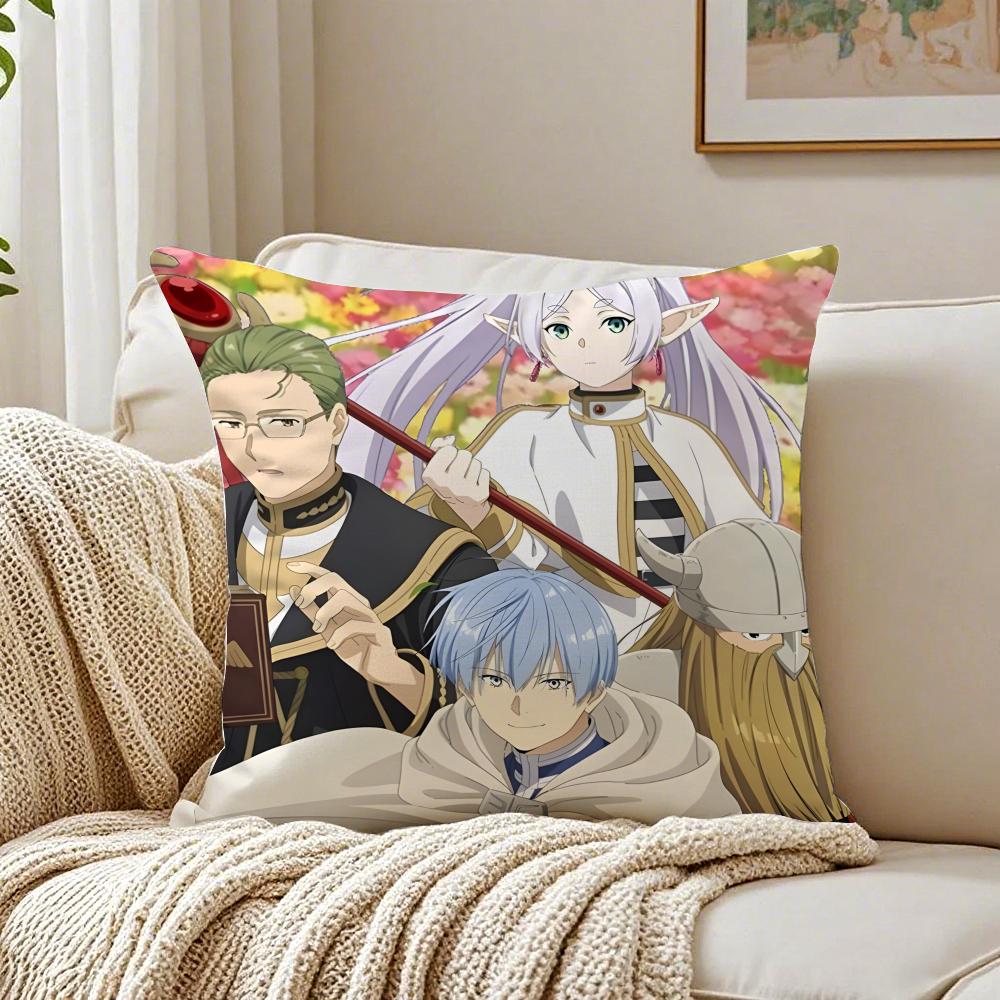 

anime healing FFrieren BBeyond JJourneys End Cushion Cover Pillowcase Antidustmite living Room Sofa Decor Cushion Room 30X30cm