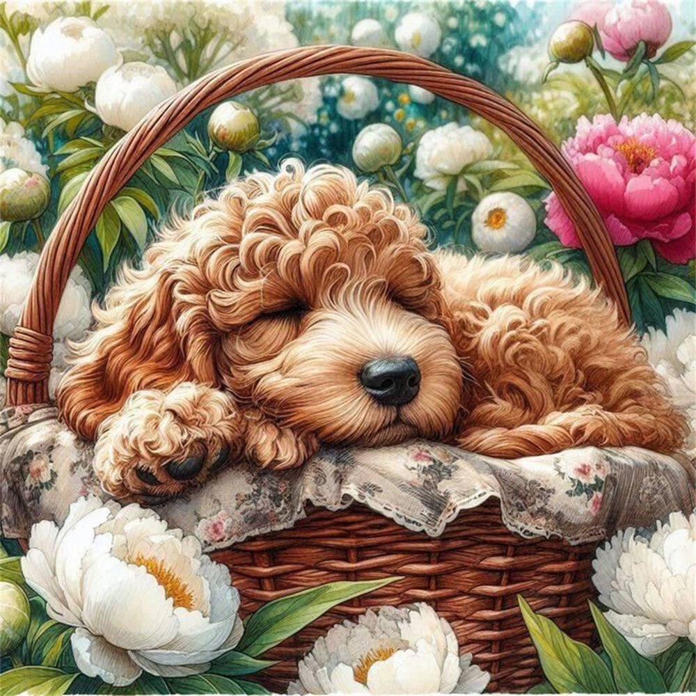Diamond Painting Complete Kit Dog Animal Flower Landscape Full Round Diamond Mosaic Home Living Room Art Craft
