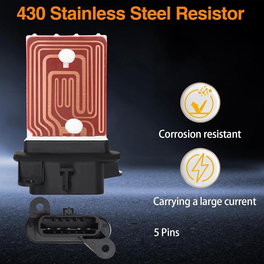 HVAC Blower Motor Resistor Kit AC Blower Control Module with 13 AWG Connector Wire Harness Compatible with Chevrolet Sonic 2012-2021 Spark 2013-2015