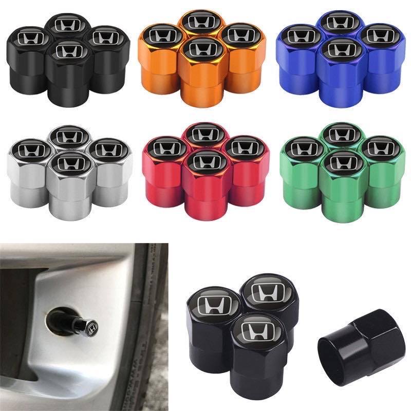 For Honda aride134Pcs Metal Tire Valve Cap Car Tyre Air Stems Cover Accessories For Honda Civic FIT Accord Prelude CRV 5th City CRZ CRX Jazz HRV