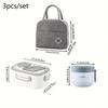 3pcs Portable Lunch Set Including Insulated Bag Bento Box & Breakfast Cup Travel Tableware Containers Meal Snack Food Containers