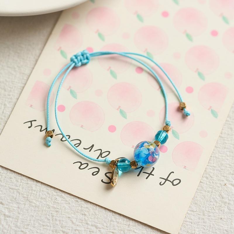 Luminous glazed flower red rope bracelet weaving simple and versatile men's jewelry gift bracelet origin