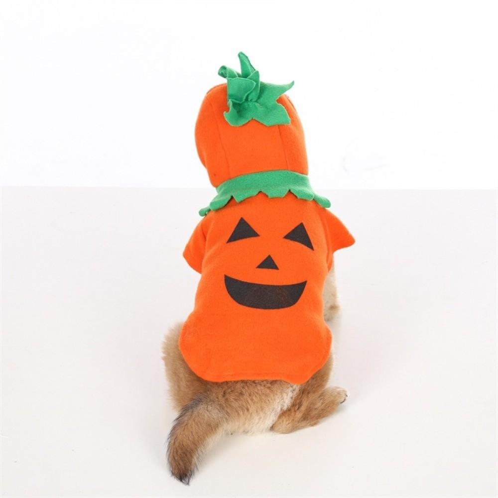 Breathable Pumpkin Dog Costume Orange Dog Hoodie Cute Pet Cosplay Costume  Pet Role-Playing