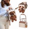 Hundetragetasche mit Leinenclip Sichtfenster Weiche Umhängetasche Haustiertransporttasche für kleine Hunde oder Katzen Bichon Pudel Yorkie