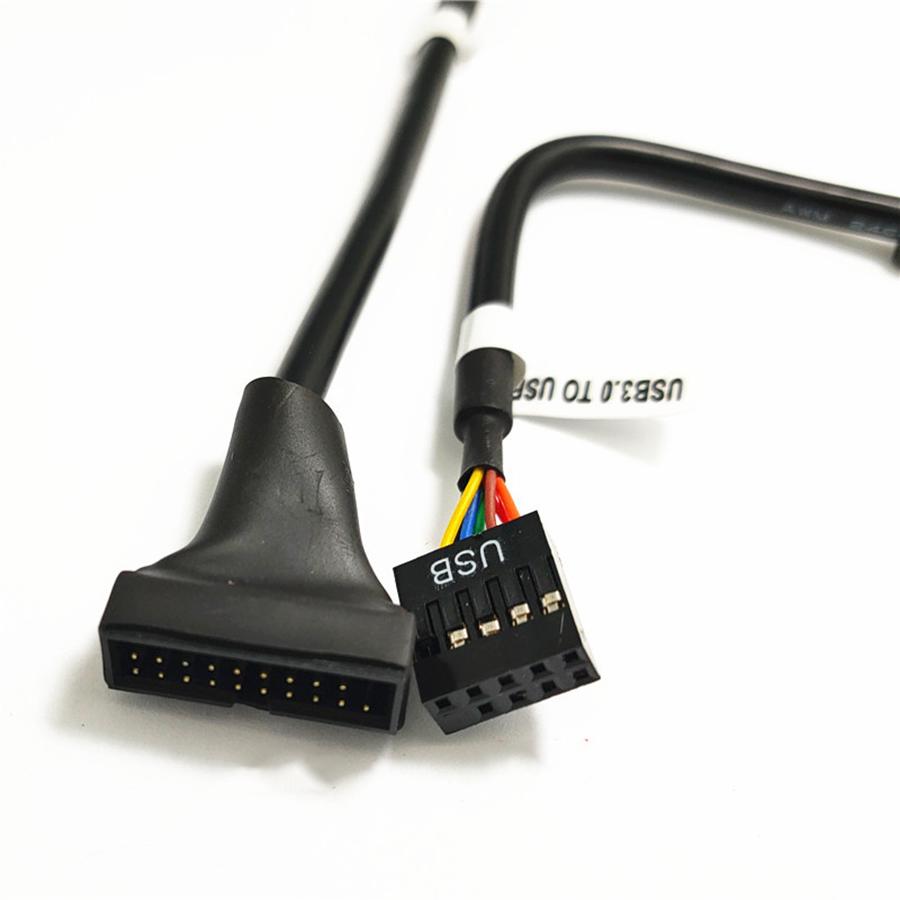 15cm PC Internal USB 2.0 9-pin Female To USB 3.0 19-pin Male Adapter Cable