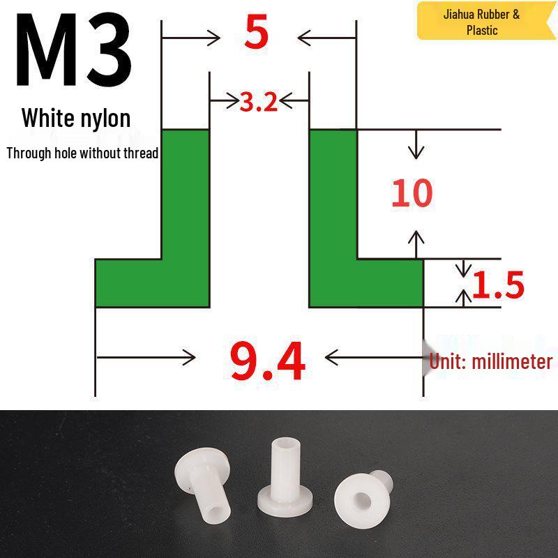 T-förmige Nylon-Dichtungsscheibe M3-M35 Gewinde Isolierabstandshalter