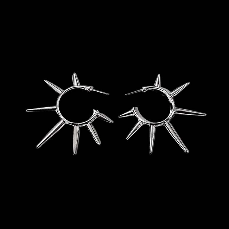 

Gothic Copper Color Rivet Drop Earrings for Women Men Punk Hip Hop Metal Geometric Cone Pendant Earrings Y2K Party Zircon Gifts