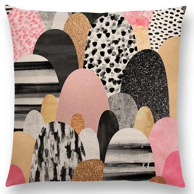New Colorful Rocks Candy Gems Stained Glass Abstract Blocks Geometric Art Prints Cushion Cover Car Sofa Throw Pillow Case
