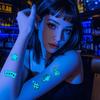 Autocollants de Tatouages Lumineux Bleus pour les Soirées en Boîte de Nuit et les Festivals de Musique