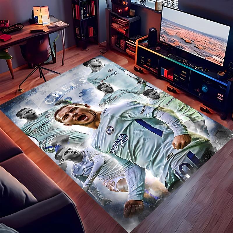 1pc Chelsea FC logo Print Area Rug - Soft,Washable Non-Slip Indoor Mat for Office Chairs,Living Room,Home Office Decorative Rug