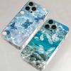 Blue Butterfly Ocean Waves Phone Case For iPhone 17 15 14 13 11 12 16 Pro Max Plus Mini Transparent Silicone Soft Funda