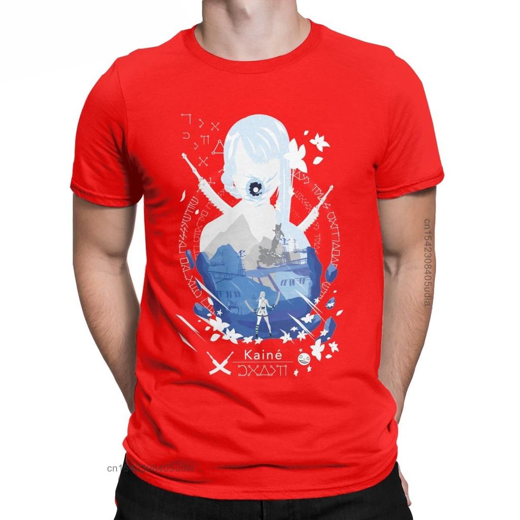 Kaine T-Shirt Men Nier Replicant Automata Game Funny Cotton Tees Vintage Oversized T Shirt Camisa Streetwear