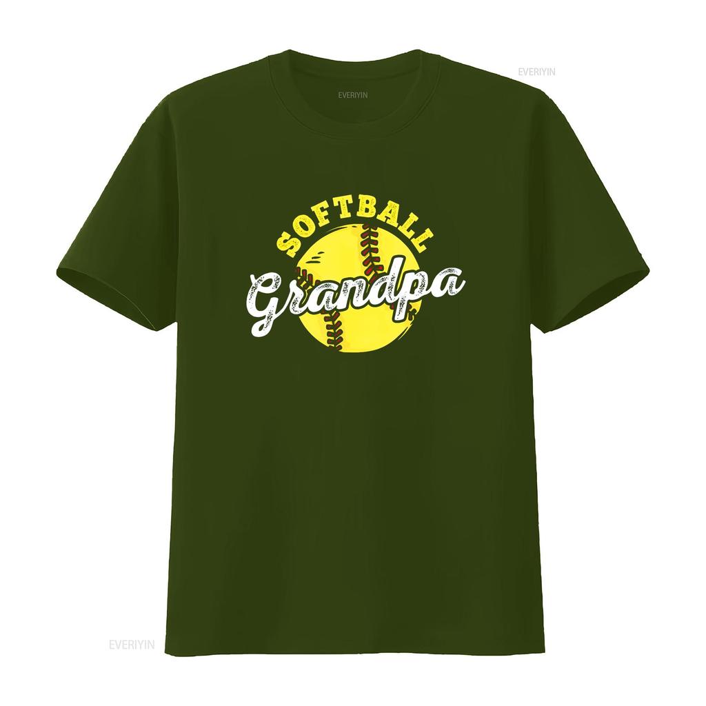 Softball Grandpa Grandfather Father s Day T Shirt vintage Washed fashion streetwear Slightly Breathable Comfortable